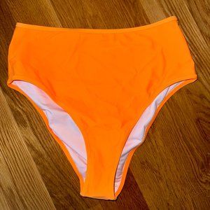 High Waisted Bright Orange Bikini Bottom - M - NEVER WORN